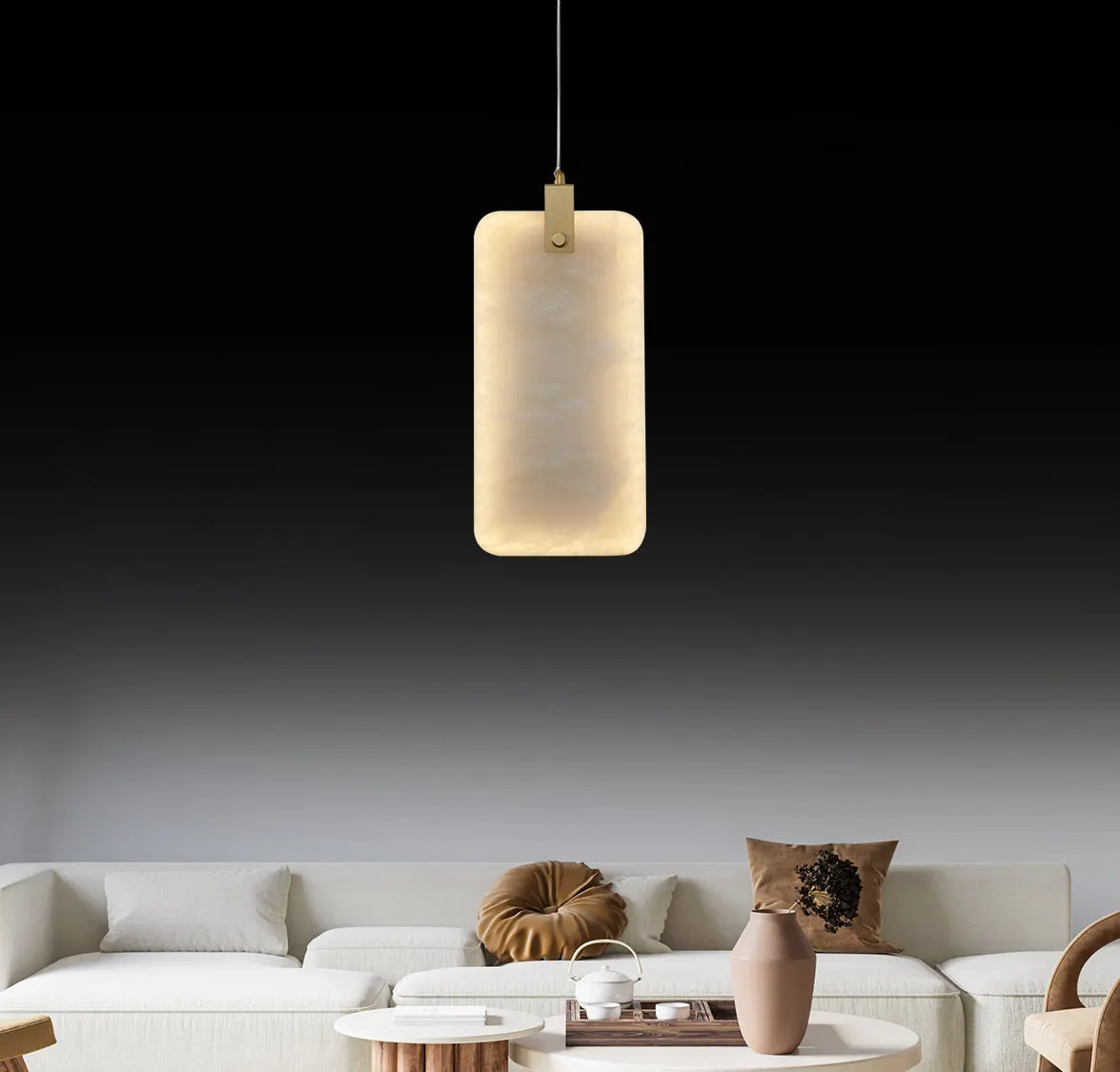 Gama Beyaz Mermer Eskitme Sarkıt Avize 20X60 cm