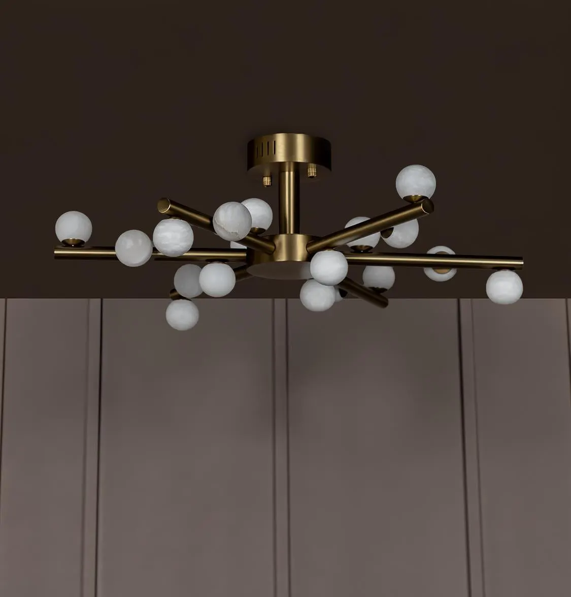 Gine Mermer Toplu Eskitme Salon Avize 65 cm