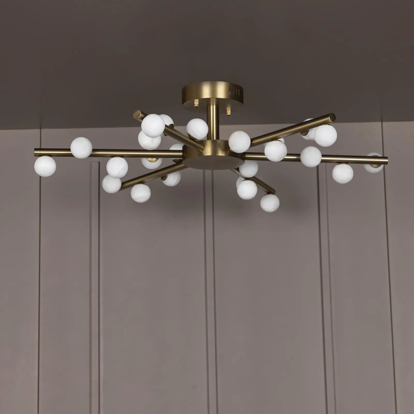 Gine Mermer Toplu Eskitme Salon Avize 85 cm