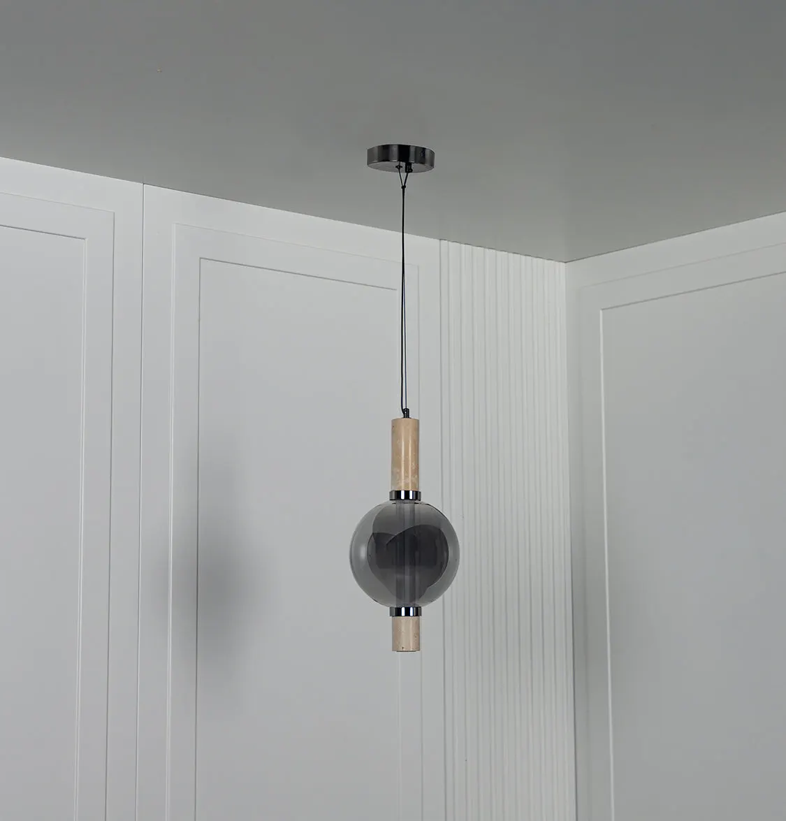 Siena Tekli Füme Cam Sarkıt Avize 44 cm
